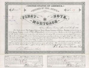 Frohner Gold and Silver Mining Co. of Helena, Montana - $500 Bond