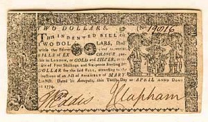 Maryland, Two Dollars, April 10, 1774