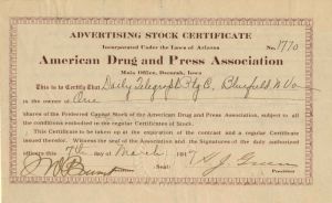 American Drug and Press Association - Stock Certificate