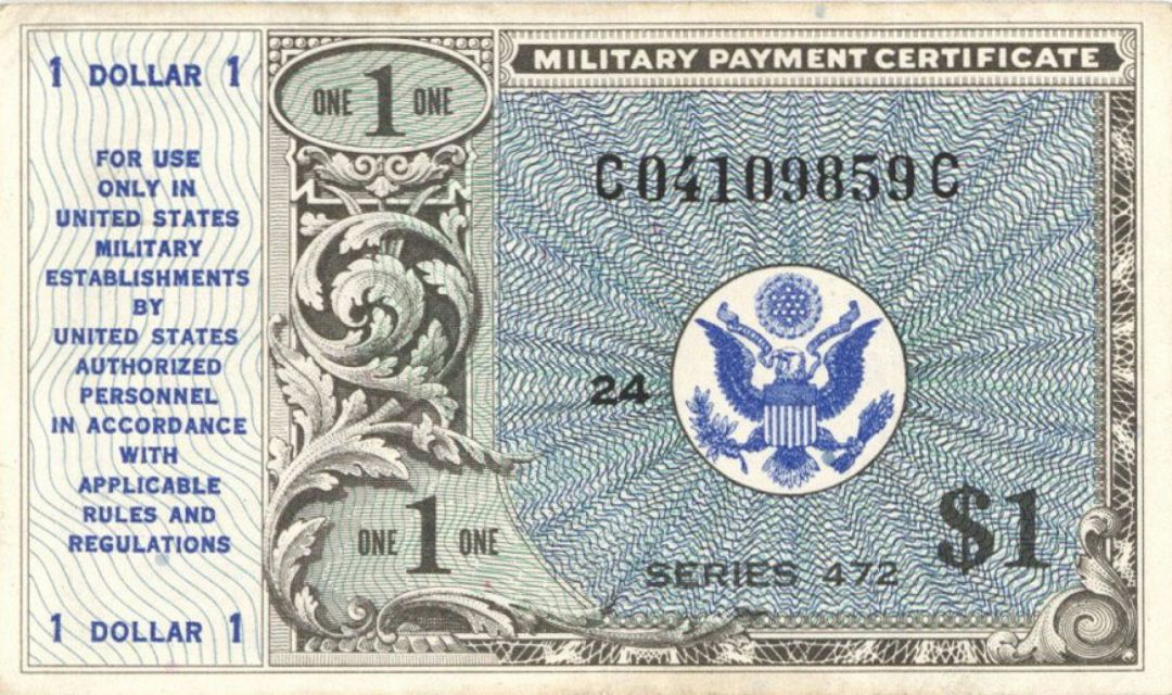 Military Payment Certificate - Series 472- 1 Dollar
