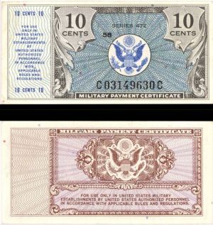 Military Payment Certificate - Series 472- 10 Cents