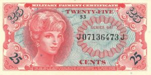 Military Payment Certificate - Series 641- 25 Cents