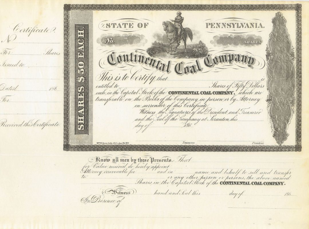 Continental Coal - Stock Certificate