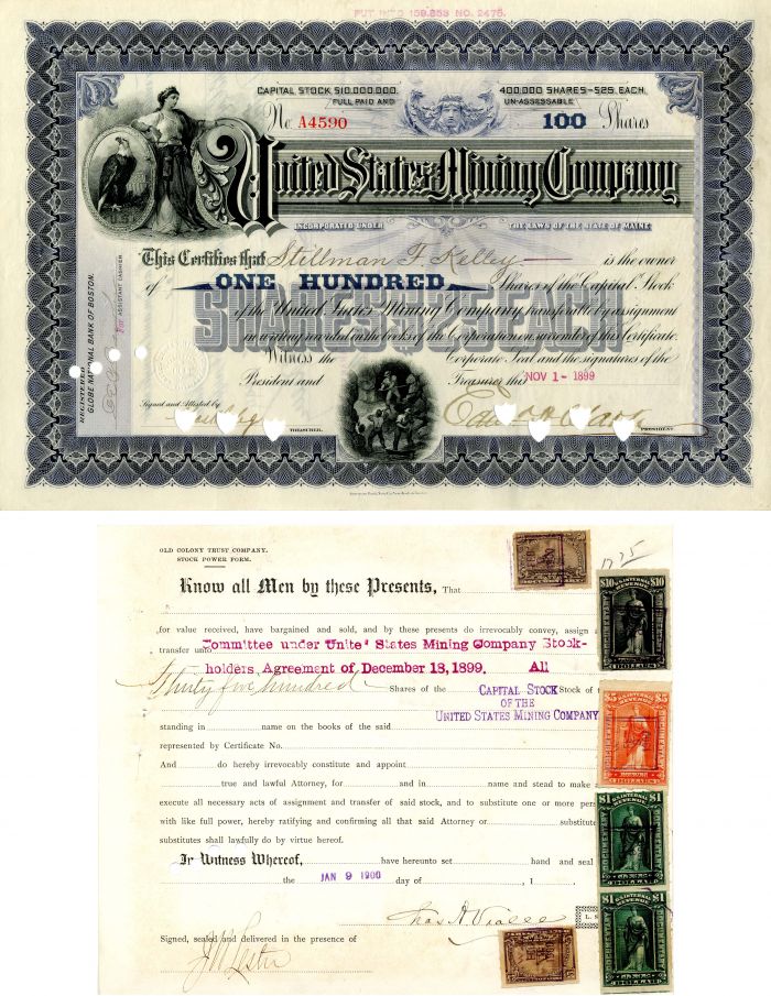 United States Mining Co. - Mining Stock Certificate