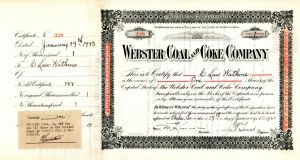 Webster Coal and Coke Co. - Stock Certificate