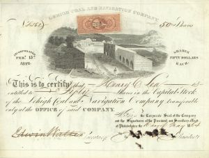Lehigh Coal and Navigation Co. - Railroad Stock Certificate