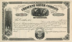 Crescent Silver Co. of Cincinnati - Unissued Stock Certificate
