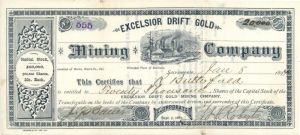 Excelsior Drift Gold Mining Co. - Stock Certificate
