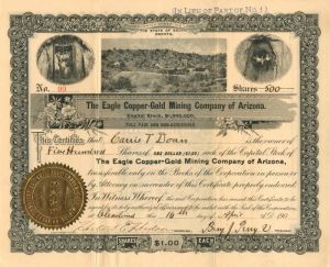 Eagle Copper-Gold Mining Co. of Arizona - Stock Certificate