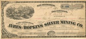 Ayres and Hopkins Silver Mining Co. - Stock Certificate