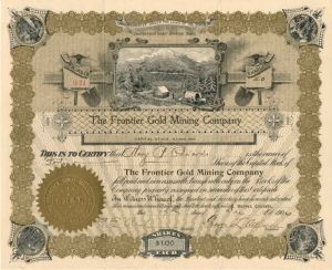 Frontier Gold Mining Co. - Stock Certificate