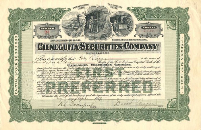 Gieneguita Securities Co. - Stock Certificate