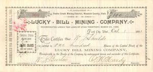Lucky Bill Mining Co. - Stock Certificate