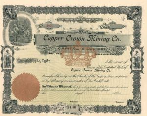 Copper Crown Mining Co. - Stock Certificate