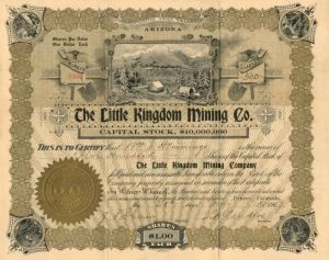 Little Kingdom Mining Co. - Stock Certificate