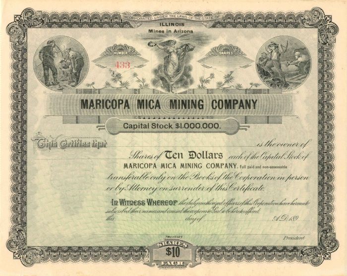 Maricopa Mica Mining Co. - Stock Certificate