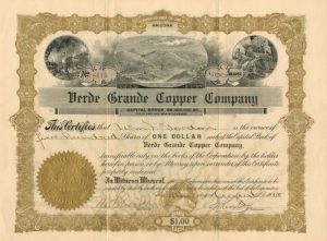 Verde Grande Copper Co. - Stock Certificate