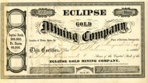 Eclipse Gold Mining Co. - Stock Certificate
