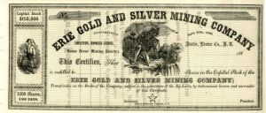Erie Gold and Silver Mining Co. - Stock Certificate