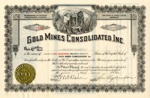 Gold Mines Consolidated, Inc. - Stock Certificate