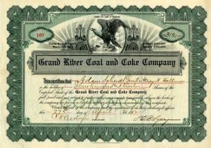 Grand River Coal and Coke Co. - Stock Certificate