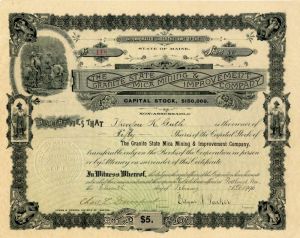 Granite State Mica Mining and Improvement Co. - Stock Certificate