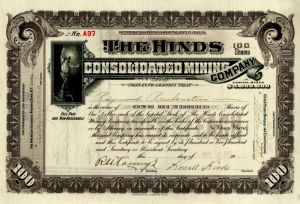 Hinds Consolidated Mining Co. - Stock Certificate