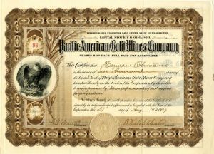Pacific-American Gold Mines Co. - Stock Certificate