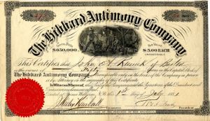 Hibbard Antimony Co. - Stock Certificate