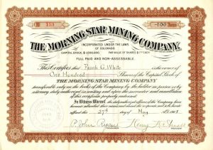 Morning Star Mining Co. - Stock Certificate