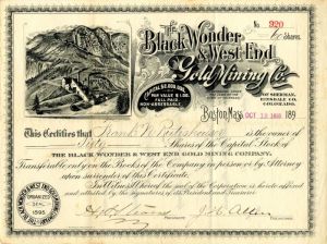 Black Wonder and West End Gold Mining Co.