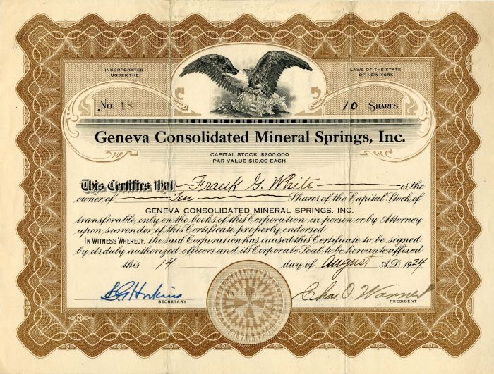 Geneva Consolidated Mineral Springs, Inc.