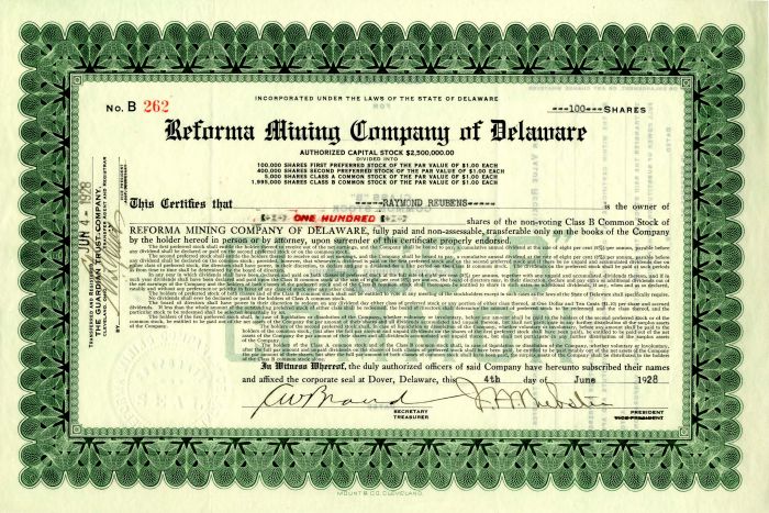 Reforma Mining Co. of Delaware