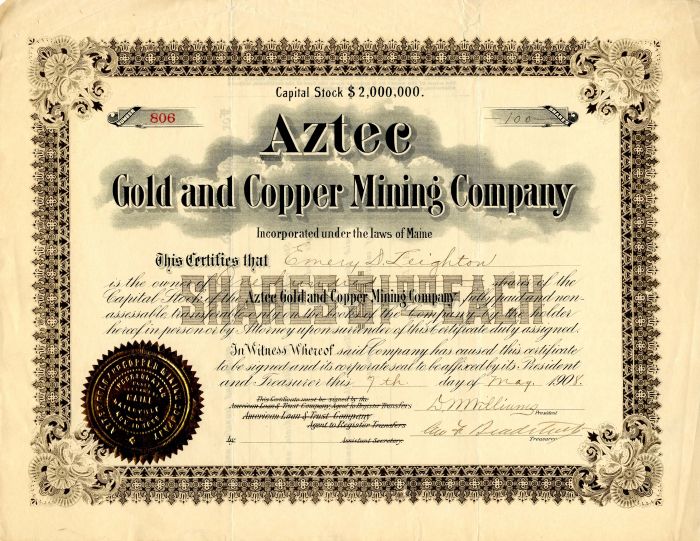 Aztec Gold and Copper Mining Co.