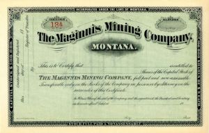 Maginnis Mining Co. - Stock Certificate