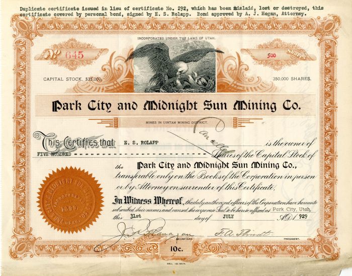 Park City and Midnight Sun Mining Co.