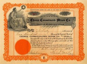 Chisna Consolidated Mines Co. - Alaska Mining Stock Certificate