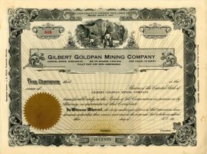 Gilbert Goldpan Mining Co. - Stock Certificate