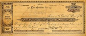 Trojan Mining Co. - Stock Certificate