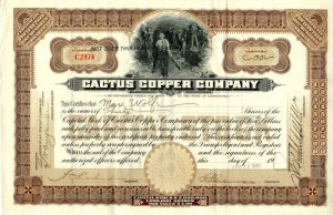 Cactus Copper Co. - Stock Certificate