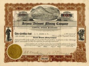 Arizona Belmont Mining Co. - Stock Certificate