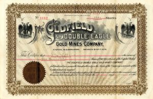 Goldfield Double Eagle Gold Mines Co. - Stock Certificate