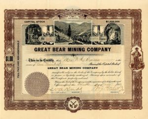 Great Bear Mining Co. - Stock Certificate