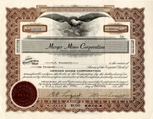 Merger Mines Corporation - Stock Certificate