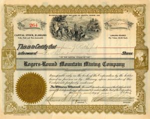 Rogers-Round Mountain Mining Co. - Stock Certificate