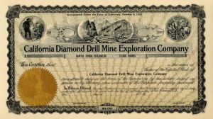 California Diamond Drill Mine Exploration Co. - Stock Certificate