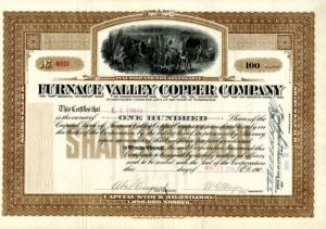 Furnace Valley Copper Co. - Stock Certificate