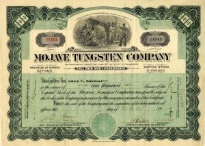 Mojave Tungsten Co. - Chemical Element Stock Certificate