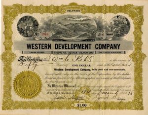 Western Development Co. - Stock Certificate