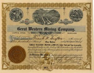 Great Western Mining Co. - Stock Certificate